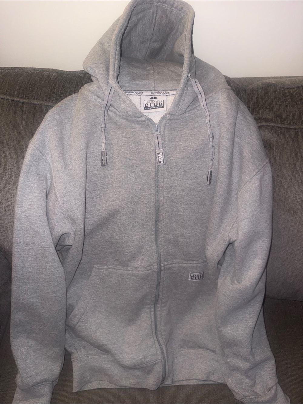 Club Series Men's Gray Full-Zip Hoodie Sweater